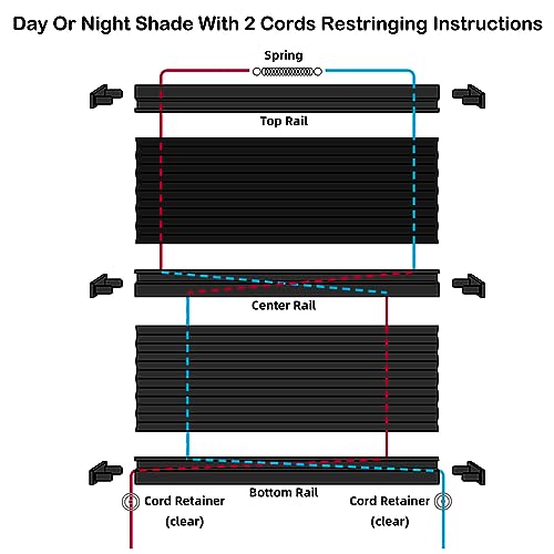NOVINO RV Blinds Repair Kit for Camper Window, Pleated RV Shade Repair Kit, Camper Blinds String Maintain for Day Night Pleated Window Shade-Black - color: Black
