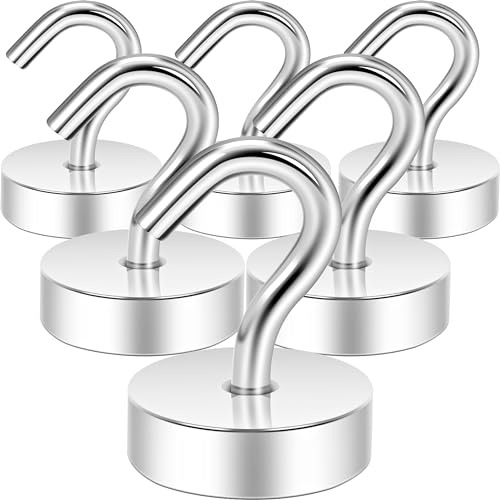 Neosmuk Magnetic Hooks Steel Tube Design for Cruise,40lb+ Silver,6 Pack | Cruise Ship Essentials,Heavy Duty Magnett Hooks for Cabins, Refrigerator, Grill, Hanging, and Travel Extra Strong Must-Haves - color: Silver, size: 40lb Magnetic Hooks