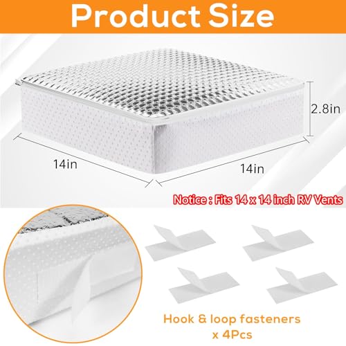 1PCS RV Skylight Insulator 14x14x2.8,RV Vent Insulator and Skylight Covers,Waterproof RV Vent Covers for Inside Camper,RV Sunroof Skylight Shade Skylight Pillow for Shower