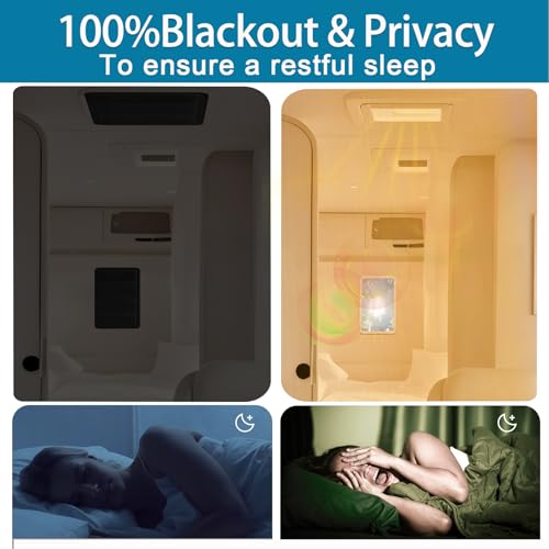 SUNICO 16.5" X 16.5" RV Door Window Shade Cover, Magnetic 100% Blackout Foldable RV Window Shades for Campers with Anti-UV Aluminum Foil Reflective & Cotton Insulation & Thicked Waterproof Fabric - color: black