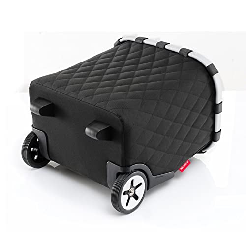 reisenthel carrycruiser Rhombus Black – Portable Shopping Trolley with Sturdy Aluminum Frame, Shoulder Strap and Removable mesh Inner Bag - Made of Water-Repellent Material. - color: Rhombus Black
