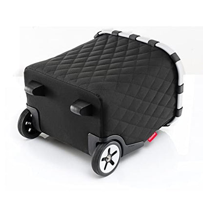 reisenthel carrycruiser Rhombus Black – Portable Shopping Trolley with Sturdy Aluminum Frame, Shoulder Strap and Removable mesh Inner Bag - Made of Water-Repellent Material. - color: Rhombus Black