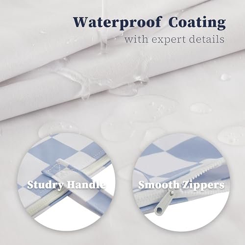 Ohocut Checkered 2 Pcs Large Travel Laundry Bags for Dirty Clothes, Aesthetic Trendy Waterproof Washable Laundry Bag with Handle for Travel, Gym, Swimming Pool, Blue - color: Blue