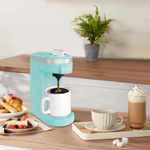 CHULUX Mini Coffee Maker for K Capsule, Single Serve Coffee Maker for One Cup Americano, Lightweight Pod Coffee Machine, Aqua - color: Aqua