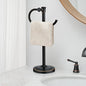 BESy 17 Inch Oil Rubbed Bronze Stand Towel Bar Hanger Hand Towel Bar Bathroom Vanity Countertop Towel Holder Free Standing Stainless Steel Towel Ring Hardware Accessories Towel Rack - color: Bronze