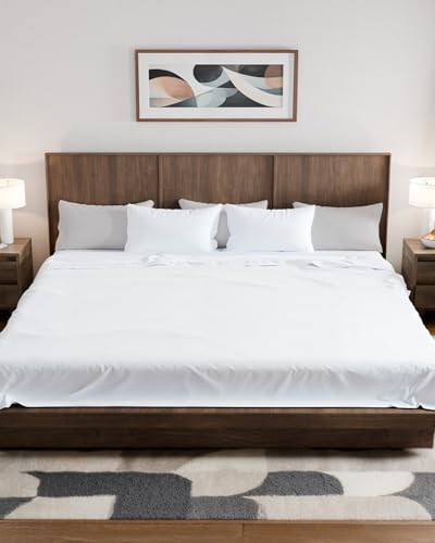 Alaskan King Sheets 108 x 108 – 4 Piece Luxury Alaskan King Sheet Set – Fits 10” to 16” Deep Pocket Alaskan King Fitted Sheet – Extra Large Oversize Fitted Sheet - Perfect for Family Beds - color: 01- White, size: Alaskan King