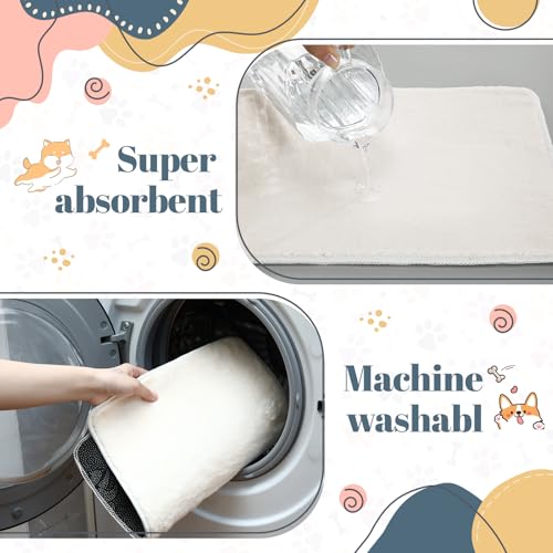 Drydiet 4 Pcs Pet Carrier Pad Travel Pet Reversible Dog Mat Replacement Liners for Travel Dog Bed Pad Washable Plush Double Sided Bed Mat for Cat Kennel Crate(Beige,17 x 11 Inch) - color: Beige