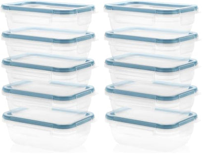 Snapware Total Solutions (3 Cup) Plastic Food Storage Containers Set, Airtight & Leakproof Locking BPA-Free Lids Tupperware, Freezer Dishwasher Microwave Safe (Pack of 10) - size: 10 Pack, style: 3 Cup