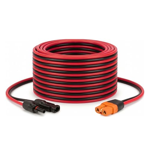 MOOKEERF Solar to XT60i Cable 10AWG 15FT Solar Panel to XT60i Adapter Connector XT60i-F Extension Cable for Portable Power Station Generator - size: 15FT
