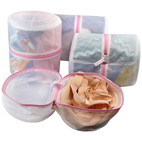 GOGOODA Mesh Laundry Bags for Delicates Durable Protective Wash Bags Travel Storage Bags for Intimates Lingerie, 4 PCS (8 * 6.5in) - size: 4 Bra Wash Bag(8*6.5in)