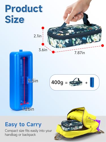 YOUSHARES Peptide Vials Cooler Travel Case - TSA Approved Diabetic Insulin Vial Cooling Bag with Protective Ice Brick, Refrigerated Diabetes Supplies Organizer, GLP-1 Medication Storage - color: 01_camellia