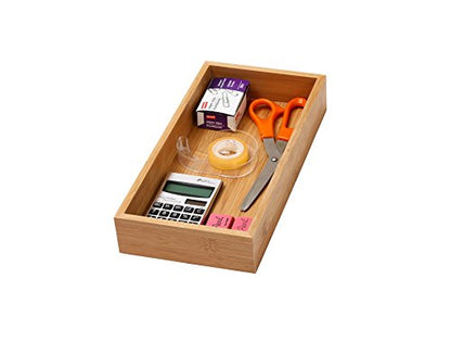 YBM HOME Rustic Natural Bamboo Drawer Organizer Storage Box, Pack of 12, 6x15x2 inch - size: 6x15x2 inch ( Pack of 12 )