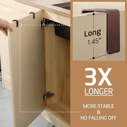 KES Over The Cabinet Towel Holder Fit 1" Thick, Kitchen Towel Holder for Cabinet, Over The Door Towel Bar with Extended Hooks, Brown 2 Pack, KTH500S26-OB-P2 - color: Brown
