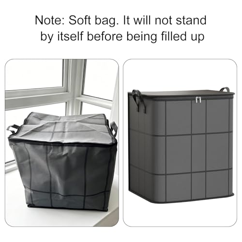 210 L Large Capacity Storage Bags, Waterproof & Dustproof Foldable Closet Organizers, Heavy Duty Moving Bags with Handles & Zippers for Clothes, Comforters, Blankets 1 PCS