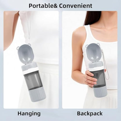 Pet Water Bottle Leak Proof Portable - Dog Water Dispenser with Drinking Bowl, Puppy Travel Accessories for Outdoor Walking, Hiking, Running - size: 400 ML