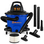 Koblenz WD-16 L4 Wet Dry Vacuum Cleaner, 16 Gallon Wet Dry Vac, 6.5 PHP, 3-in-1 Suction & Blower, Click-N-Lock Hose, Drain Plug, Big Vacuum Cleaner for Carpet & Floors, Swivel Casters, Black/Blue - size: 16 Gallon 6.5 HP