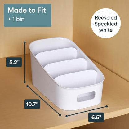 YouCopia ShelfBin Packet Organizer, 4-Tier Stairstep Raised Divided Bin, BPA-Free Storage Caddy for Kitchen Pantry and Cabinet Organization, Tea Bags, Medicine, and More - size: Tiered Packet Organizer