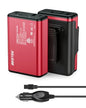 BESTEK 150W Car Power Inverter 11V-17V for Tesla Truck RV, 30W USB C PD 18W USB A Charger, 12V DC to 110V AC Converter with Detachable Cigarette Lighter Cable, 10-Layer Protection, ETL Certified, Red - color: Red