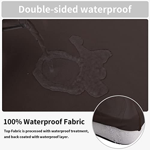 Easy-Going 100% Waterproof 3 Pieces Couch Cushion Covers for Sectional Sofa Left/Right L Shape Chaise Lounge Sofa Seat slipcover Anti-Slip Sofa Cover (2 Seater + 1 Chaise, Chocolate - color: Chocolate, size: 2 Seater + 1 Chaise