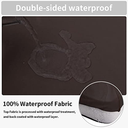 Easy-Going 100% Waterproof 3 Pieces Couch Cushion Covers for Sectional Sofa Left/Right L Shape Chaise Lounge Sofa Seat slipcover Anti-Slip Sofa Cover (2 Seater + 1 Chaise, Chocolate - color: Chocolate, size: 2 Seater + 1 Chaise