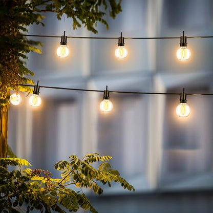 ZJOJO LED Outdoor String Lights,100FT Outdoor Lights for Patio with 32 Shatterproof Bulbs, 2700K Dimmable Waterproof Globe LED Patio Light Lights for Outside Christmas Backyard Bistro Porch Garden - size: 100FT-30