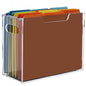 DINGHUO Acrylic File Folder Organizer, Hanging File Organizer Box, File Holder with Handles for Letter Size, Clear File Box Desktop Folder Storage for Office Home Work -1 Pack - size: Letter