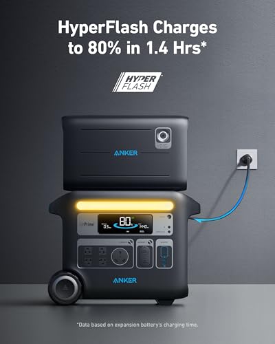 Anker SOLIX F2000 Portable Power Station, PowerHouse 767 and 760 Expansion Battery, 4096Wh LiFePO4 Battery with 4 AC Outlets Up to 2400W, GaNPrime Solar Generator for Home, Outdoor Camping, RV - style: 760 Expansion Battery+F2000