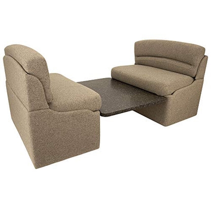 RecPro Charles 36" RV Dinette Booth | Chocolate Granite | 2 Legs - color: Chocolate Granite, size: 2 Legs