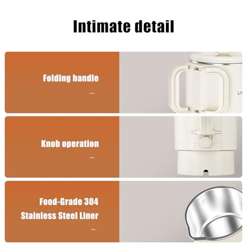 Kawu Collapsible Electric Kettle, 0.9 Qt Portable Hot Water Kettle, 600W | Travel Water Boiler with Stainless Steel Inner, 2 Heating Modes, Small Electric Tea Kettle for Camping Home Office