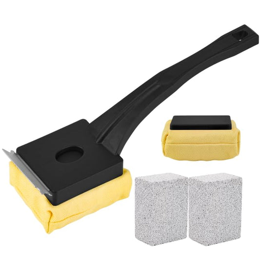 Grill Brush Bristle-Free – Steam Cleaning & Pumice BBQ Grill Cleaner with Replaceable Head – Includes 2 Cleaning Stones + 1 Extra Brush Head – Heavy-Duty Barbecue Scraper - style: Classic Black with 2 Stone 1 Brush Head