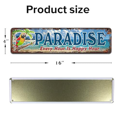 Paradise Novelty Metal Tin Signs 4x16 Inches - color: V-117