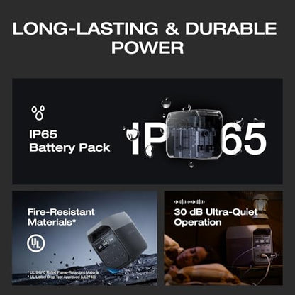 EF ECOFLOW Delta 3 Portable Power Station, 1024Wh LiFePO4 Battery, Full Charge in 56 Min, 1800W AC/100W USB-C Output, Solar Generator(Solar Panel Optional) for Home Backup Power, Camping & RVs - style: DELTA 3