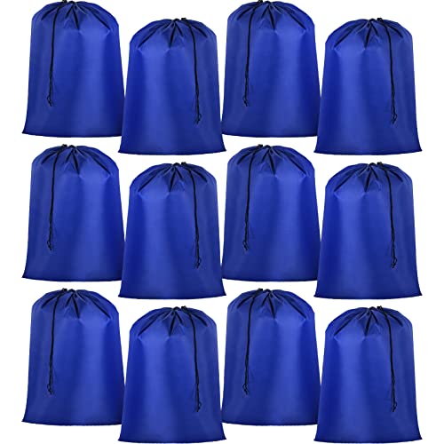 Woanger 12 Pack 28 x 45 Inch Extra Large Laundry Bags Bulk Washable Travel Laundry Bag with Drawstring Closure Large Dirty Clothes Organizer for College Dorm Home Hotel Camping(Blue) - color: Blue