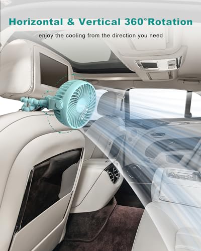 Coohea Stroller Fan Clip on for Baby, 4000mAh Rechargeable Battery Operated, Flexible Tripod, 3 Wind Speed, 360° Rotatable, Small Cooling Portable Fan for Car Seat Crib Bike Travel Beach, Blue - color: Blue