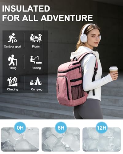 Capolo 36/45 Cans Cooler Backpack Insulated Waterproof for Women Men Lunch Backpack Coolers Leak Proof Soft Cooler Bags - color: Red, size: 36 Cans