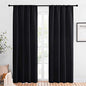 NICETOWN Living Room Blackout Shades - All Season Rod Pocket Thermal Insulated Solid Blackout Curtains/Drapes for Living Room (Set of 2, 42 inches by 84 Inch, Black) - color: Black, size: 42"W x 84"L (Pack of 2)