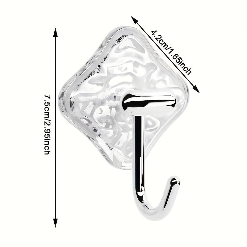 4pcs Transparent Non Drilling Wall Hook - Multi Purpose, Anti Slip and Non Marking Adhesive Hook, Suitable for Kitchen, Bathroom, Bedroom Decoration, Practical Hook, Utility Hooks