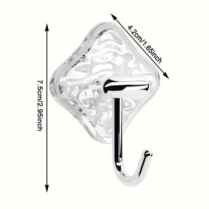 4pcs Transparent Non Drilling Wall Hook - Multi Purpose, Anti Slip and Non Marking Adhesive Hook, Suitable for Kitchen, Bathroom, Bedroom Decoration, Practical Hook, Utility Hooks