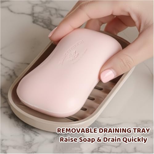3PCS Toothbrush Travel Case Set, Soap Dish and Toothbrush Holder Set with Lather Net, Toothbrush Holder with Cover and Covered Toothbrush Holder for Bathroom Organization Toothbrush Holders with Cover