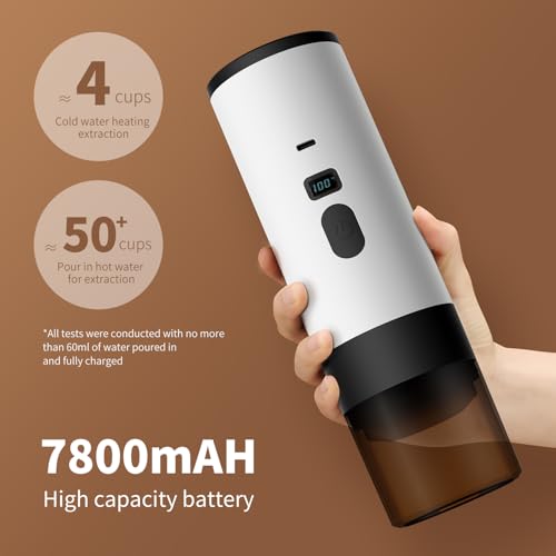 3-in-1 Portable Coffee Maker, 15 Bar Portable Espresso Machine with LED Display and 90ml Sink, Travel Coffee Maker Self-Heating Compatible with Ground Coffee & Capsules(Ns&DG) for RV, Office (Black) - color: Black