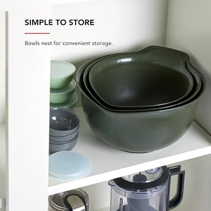 KitchenAid Universal Nesting Plastic Mixing Bowls, Set of 3, 2.5 quart, 3.5 quart, 4.5 quart, Evergreen - color: Evergreen, size: Set of 3