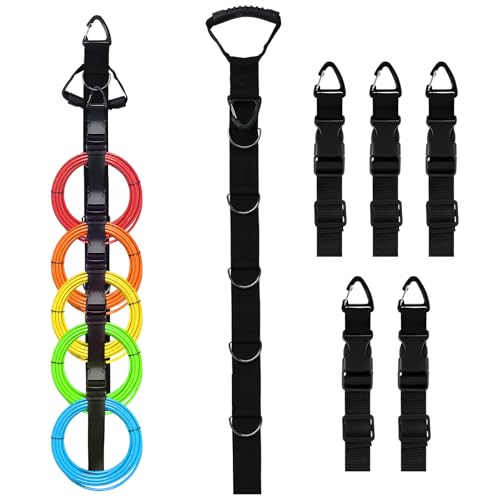 1 Pack Extension Cord Organizer Hanger (No Velcro)- Heavy Duty Garage Storage Straps System with 5 Detachable Buckles - 440lb Capacity Wall Mount Holder for Cable, Hose, Rope, Shop & RV Organization