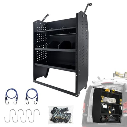 Cargo Van Shelving Storage System Low/Mid/High Roof Steel Van Shelves Fit for Ford Transit,GMC,NV,Chevy Express, Promaster,Sprinter and Metris,52" W x 46" H x 13" D - size: 52" W x 46" H x 13" D
