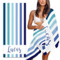 Personalized Beach Towel with Name Custom Microfiber Kids Beach Towels Sand Free Quick Dry Pool Towel Stripes Print Beach Towels for Adults 30x60 Inch - color: Multi-color 25