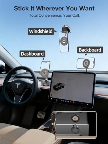 Magnetic Phone Holders for Your Car, Vacuum Suction Cup Phone Mount with Strong Stable Suction[360° Rotation Base], Car Phone Holder for iPhone 17 Pro Max 16 15 14 13 12 Plus