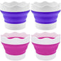 4 PCS Collapsible Paint Brush Washer Multifunctional Collapsible Bucket Foldable Water Cup Silicone Portable Painting Water Cup Mini Washing Buckets Brush Holder for Watercolor Oil Painting - color: Pink, Purple