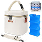 Mancro Breastmilk Cooler Bag with Ice Pack, Fits 6 Insulated Baby Bottles Up to 9 Ounce, Breast Milk Cooler for Nursing Mom (Cream) - color: Cream
