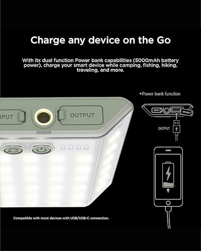 CLAYMORE 3Face Mini (Moss Green) - Lightweight and Portable LED Area Light for Outdoors, Camping, Tent, Emergency, and Industrial Use. Rechargeable Lantern with USB-C, Up to 60 Hours Battery Life. - style: Moss Green (3Face)