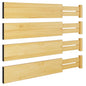 BAMEOS Bamboo Expandable Drawer Dividers – Fits 13.3"–19" Drawers, 3" Deep Walls, Set of 4 | Spring-Loaded Separator for Deep Kitchen & Bathroom Drawers, Prevents Items Falling Over - size: 3''H, 13.3''-19''L
