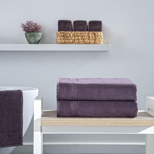 Ozdilek 2-Piece Bath Towels, 27x54 100% Turkish Cotton, Luxury Quick Dry, Extra Large, Fade-Resistant, Eco-Friendly, Spa Towel, Comfortable (Orchid Purple) - color: Orchid Purple